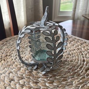 Metal pumpkin votive holder—never used!